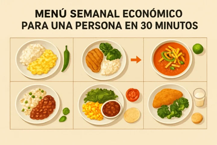 Menú semanal económico para una persona en 30 minutos: ilustración práctica de la guía