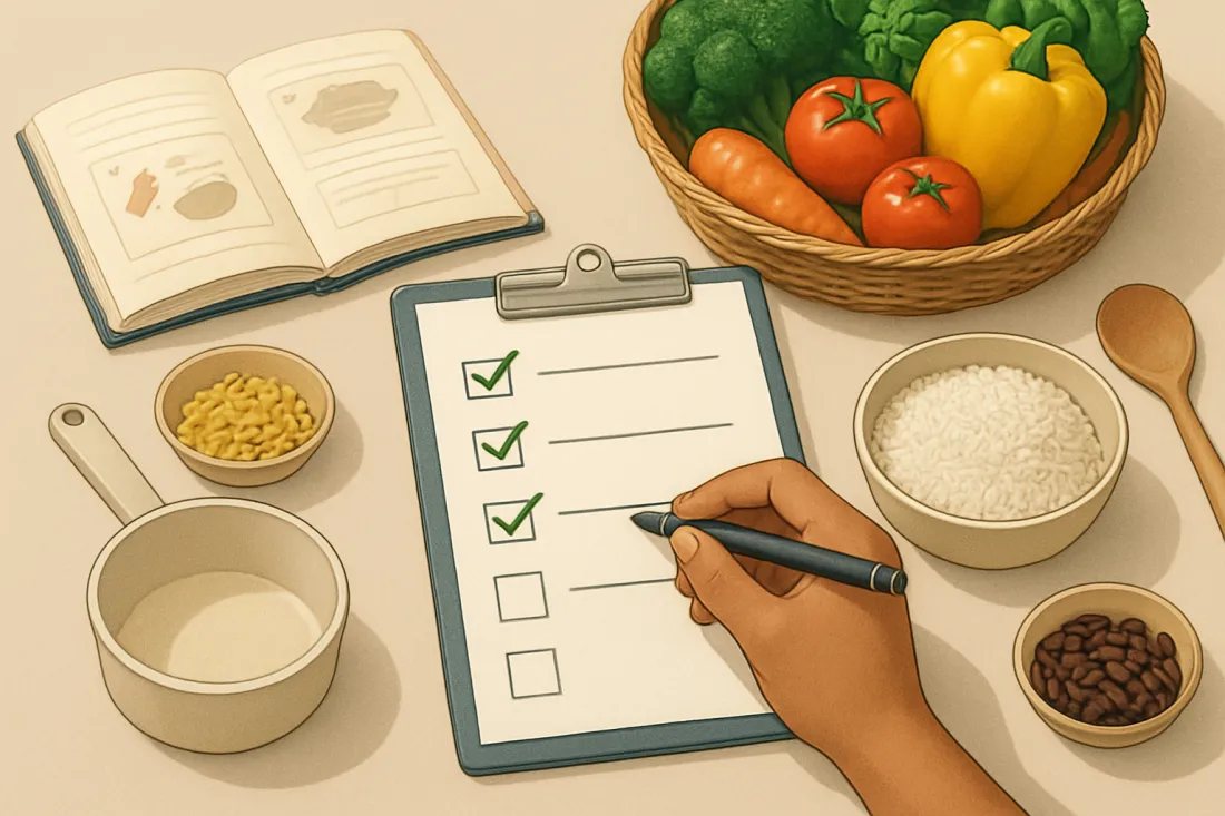 Batch cooking económico para principiantes paso a paso: lista práctica de comprobación antes de actuar