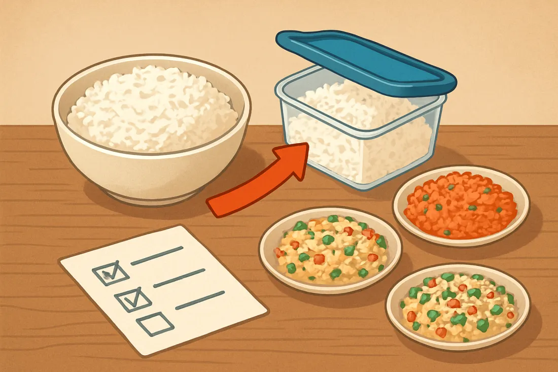 Cómo aprovechar arroz blanco sobrante: lista práctica de comprobación antes de actuar