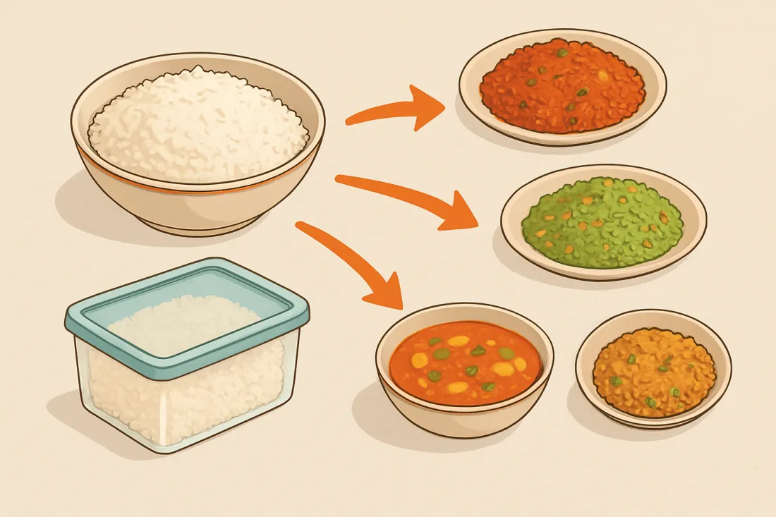 Cómo aprovechar arroz blanco sobrante: esquema de los elementos clave