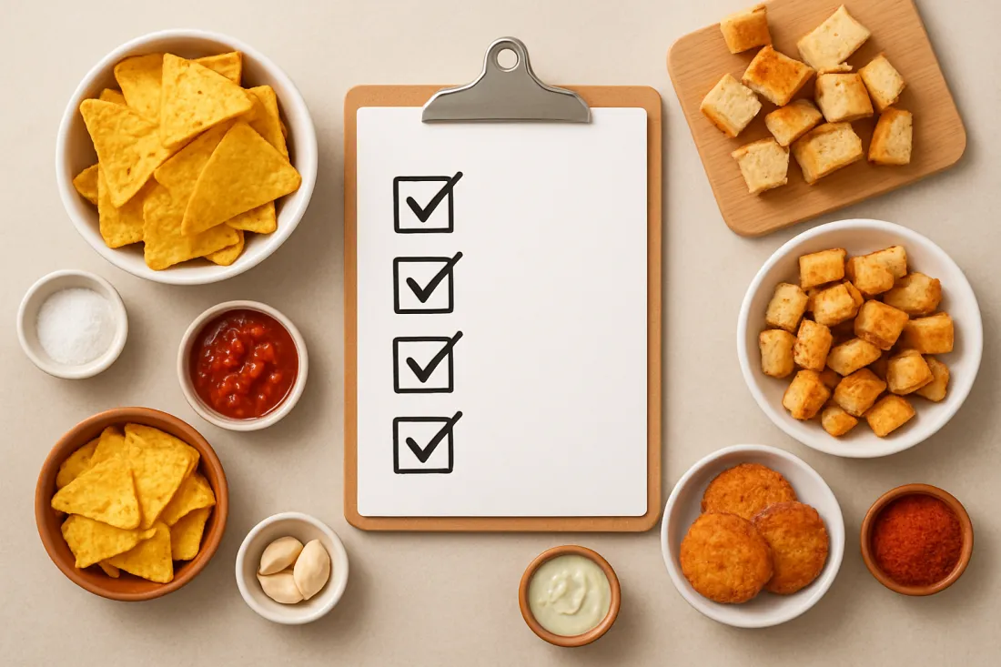 Botanas con tortillas y pan sobrante: lista práctica de comprobación antes de actuar