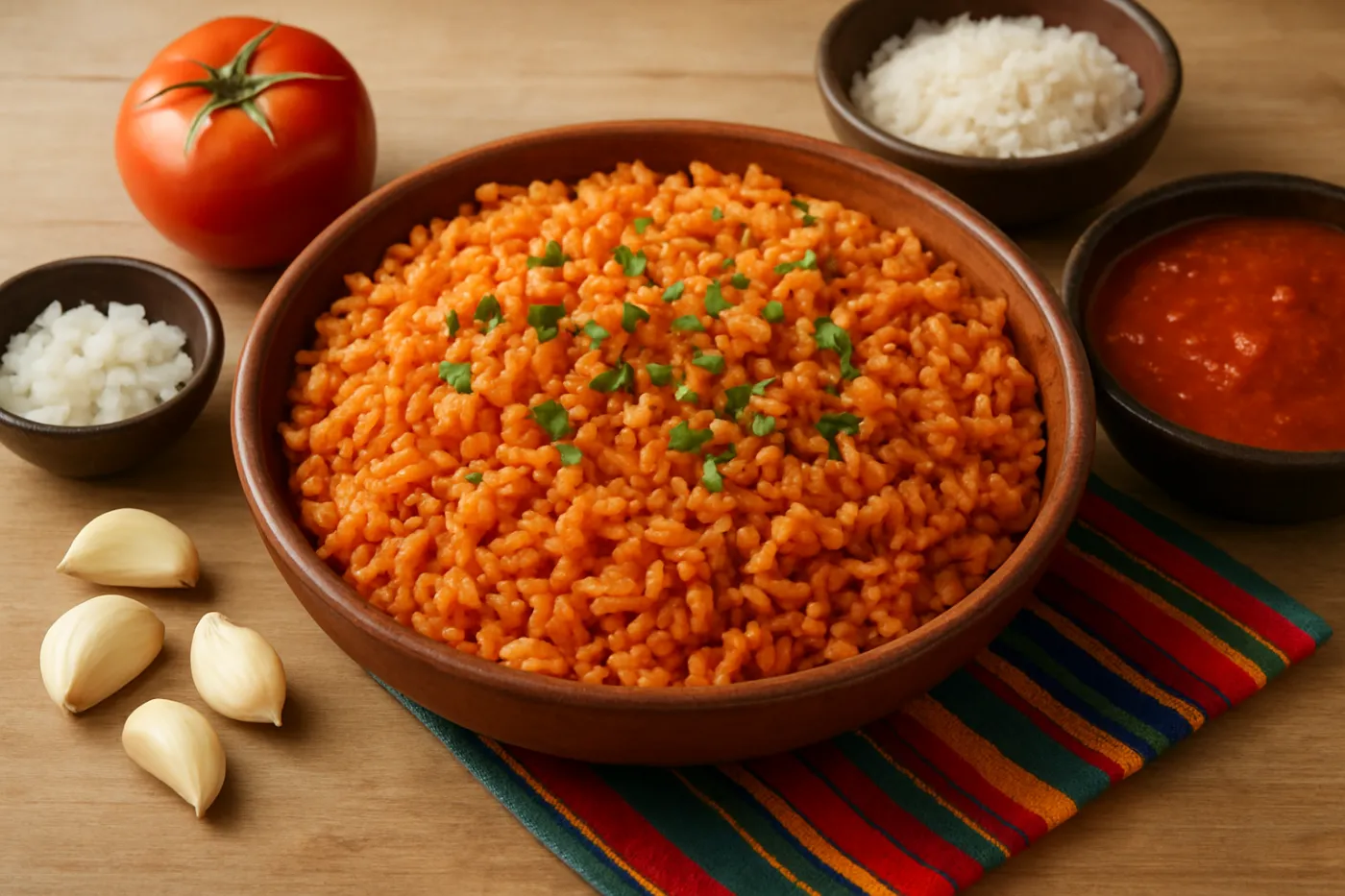 Receta de arroz rojo mexicano fácil: ilustración práctica de la guía