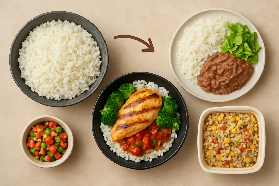 Ideas con arroz blanco para la semana: comparación visual de opciones