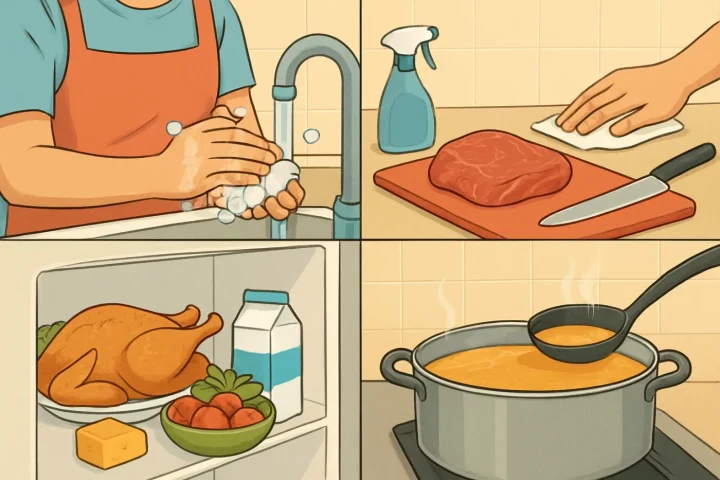 Cómo evitar intoxicaciones alimentarias en casa: ilustración práctica de la guía