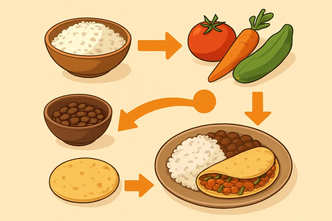 Qué cocinar con lo que tengo económico y rápido: esquema de los elementos clave