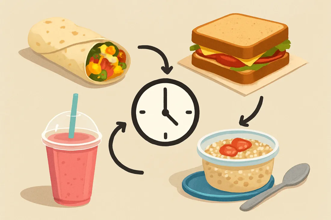Desayunos para llevar en 30 minutos: esquema de los elementos clave