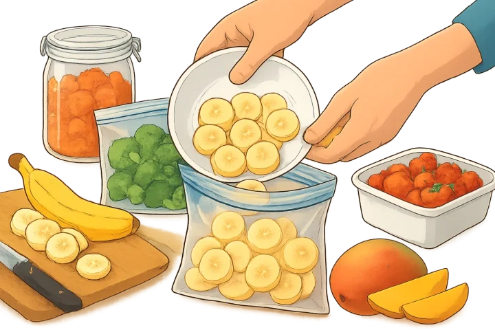 Cómo conservar y congelar frutas y verduras maduras: ilustración práctica de la guía