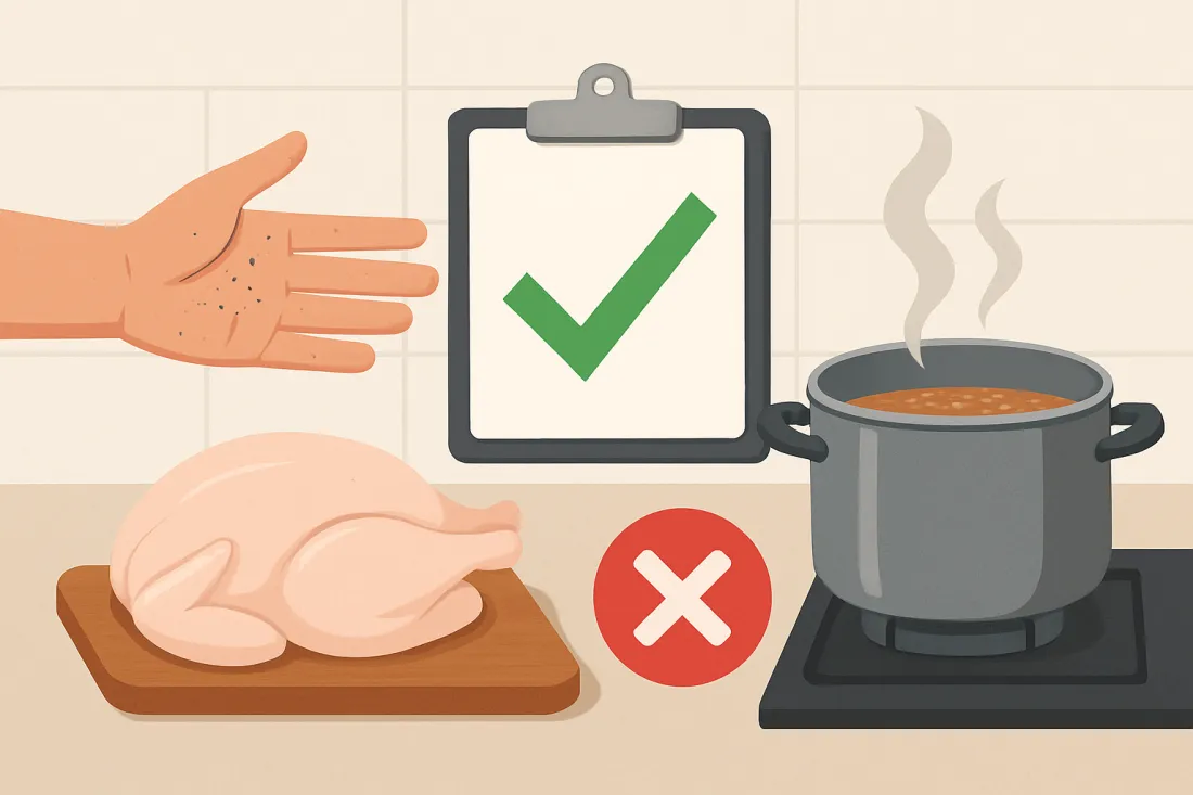 Errores de higiene en la cocina que causan intoxicaciones: lista práctica de comprobación antes de actuar