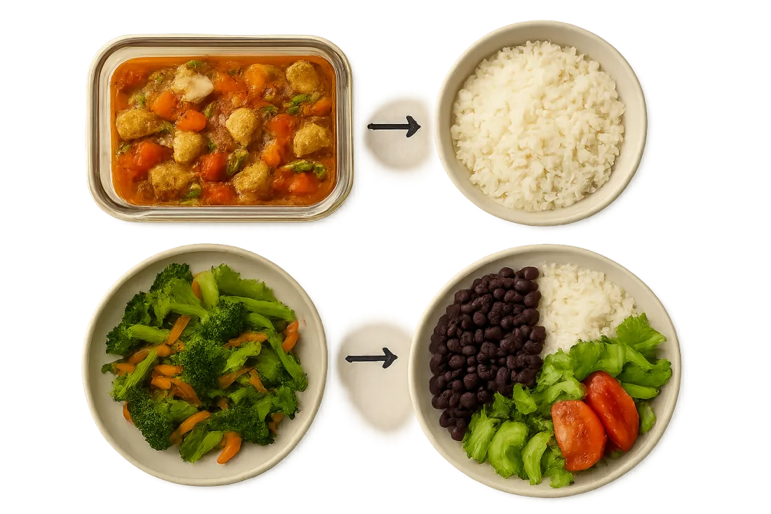 Plan semanal de batch cooking para una persona: comparación visual de opciones