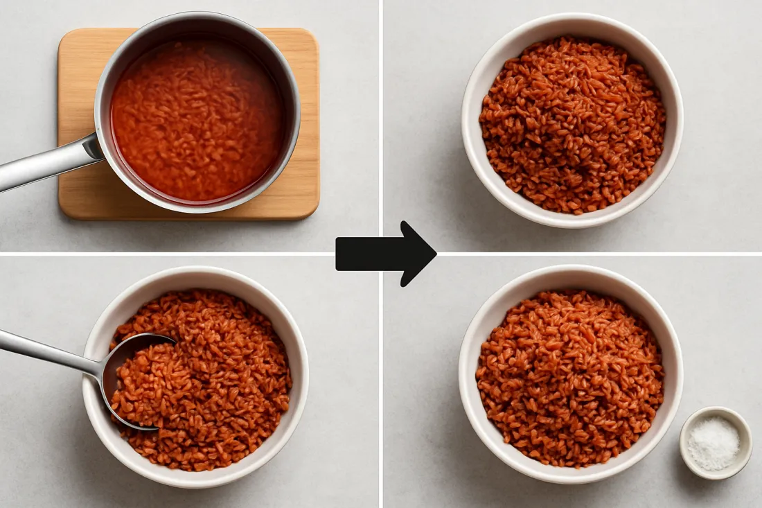 Arroz rojo fácil para principiantes: comparación visual de opciones